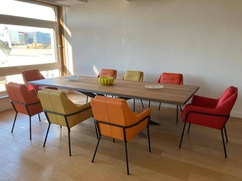 Set van 8 leren eetkamerstoelen - verschillende kleuren leer, Huis en Inrichting, Stoelen, Vijf, Zes of meer stoelen, Overige kleuren
