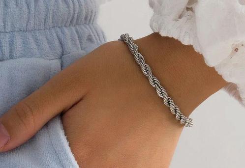 Roestvrijstalen armband met gedraaide schakel, Sieraden, Tassen en Uiterlijk, Armbanden, Nieuw