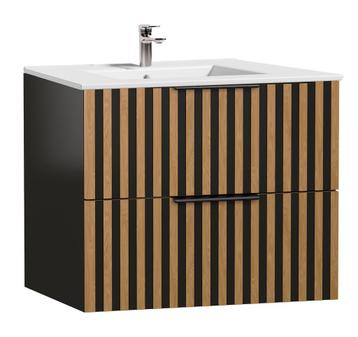 Badplaats Badkamermeubel Salida 60 cm -  Zwart met Eiken beschikbaar voor biedingen