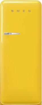 Smeg FAB28RYW6 retro jaren 50 koelkast - geel - rechtsdraaie, 150 tot 200 liter, Verzenden, 60 cm of meer, Met aparte vriezer