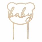 Houten taart topper Teddy Beer, Hobby en Vrije tijd, Taarten en Cupcakes maken, Verzenden, Nieuw, Taarten of Cupcakes, Versiering