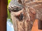Figuursnijwerk, Karaktervol handgesneden houten paardenhoofd, Antiek en Kunst, Curiosa en Brocante