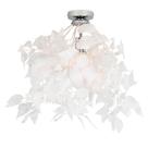 Romantische plafondlamp wit met blaadjes - Feder, Huis en Inrichting, Lampen | Overige, Nieuw, Overige stijlen