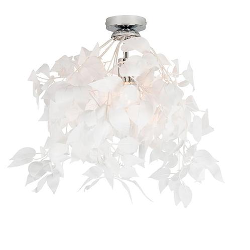 Romantische plafondlamp wit met blaadjes - Feder, Huis en Inrichting, Lampen | Overige