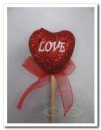 Actie hart bijsteker rood glitter+love+strik / st, Hobby en Vrije tijd, Knutselen, Ophalen of Verzenden, Nieuw