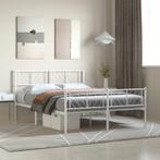 vidaXL Bedframe met hoofd- en voeteneinde metaal wit 120x200, Verzenden, Wit, Nieuw, Twijfelaar