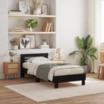 vidaXL Bedframe Zwart eiken 75 x 190 cm Bewerkt hout, Huis en Inrichting, Slaapkamer | Bedden, Verzenden, Nieuw, Zwart, Hout