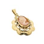 Gouden hanger met camee (Hanger of bedel), Ophalen of Verzenden, Gebruikt, Goud, Overige merken