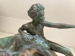 M. Le Verrier - sculptuur, Jeune Homme et Panthère - 35 cm -