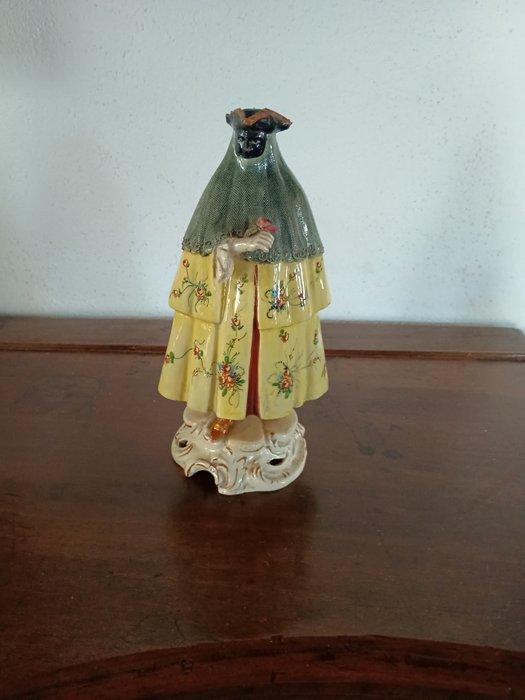 Beeldje, Maschera veneziana - 26 cm - Porselein, Glazuur,, Antiek en Kunst, Antiek | Glas en Kristal