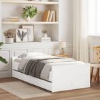 vidaXL Bedframe met lades wit 90x200 cm, Huis en Inrichting, Slaapkamer | Bedden, 90 cm, Eenpersoons, Verzenden, Wit