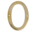 Huisnummer 0 Messing Ongelakt 100 mm, Huis en Inrichting, Woonaccessoires | Overige, Ophalen of Verzenden, Nieuw