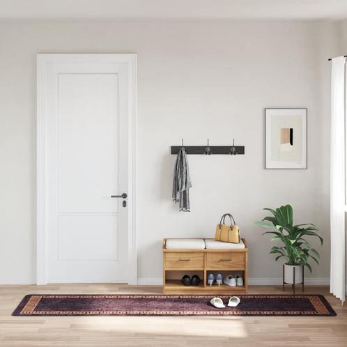 vidaXL Vloerkleed wasbaar anti-slip 80x300 cm zwart en, Huis en Inrichting, Stoffering | Tapijten en Kleden, Zwart, Nieuw, Verzenden