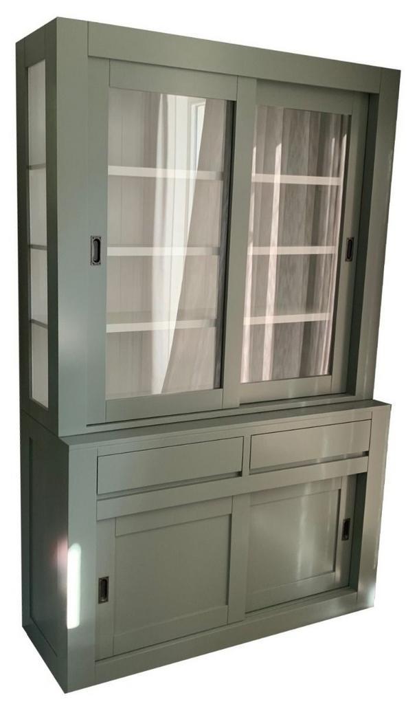 Engels groen strakke buffetkast Petten 140cm, Huis en Inrichting, Kasten | Buffetkasten, Ophalen of Verzenden