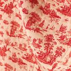 BA073 - Toile de Jouy Gobelin Rosso – Zware stof voor, Antiek en Kunst