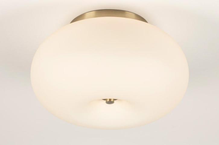 Rietveld Plafondlampen - Goud, Beige - Glas, Huis en Inrichting, Lampen | Plafondlampen, Verzenden
