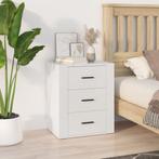 vidaXL Nachtkastje 50x36x60 cm bewerkt hout wit, Huis en Inrichting, Slaapkamer | Nachtkastjes, Minder dan 45 cm, Verzenden, Nieuw