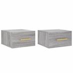 Wandnachtkastjes Grijs Eiken - 2 st | Retourdeal | 46% Ko..., Minder dan 45 cm, Nieuw, Ophalen of Verzenden, Minder dan 55 cm