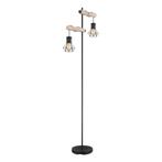 Vloerlamp PRISKA Metaal-Hout 168.0cm Matt zwart Hout E27, Huis en Inrichting, Lampen | Vloerlampen, Ophalen of Verzenden, Nieuw