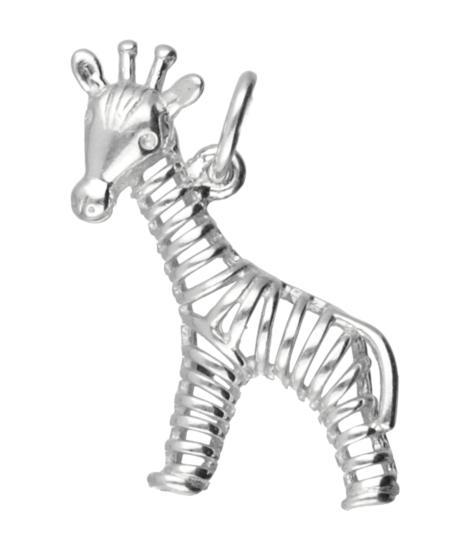 Zilveren Giraf opengewerkt ketting hanger, Sieraden, Tassen en Uiterlijk, Kettinghangers, Verzenden