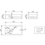 Wiesbaden Lotte - Fontein Links - 40x22x10cm - Solid Surface, Doe-het-zelf en Verbouw, Sanitair, Ophalen of Verzenden, Nieuw