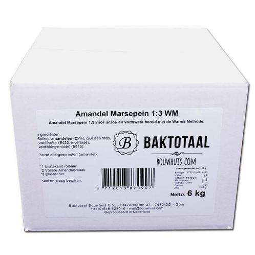 Amandel Marsepein 1:3 Naturel Damco 6kg, Hobby en Vrije tijd, Taarten en Cupcakes maken, Nieuw, Verzenden