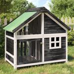 vidaXL Hondenhok 96x60,5x87 cm massief grenenhout grijs, Dieren en Toebehoren, Verzenden, Nieuw