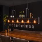 LifestyleFurn Hanglamp Hani 6-lamps met wijnrek, kleur charc, Huis en Inrichting, Lampen | Hanglampen, Nieuw, Metaal, Verzenden