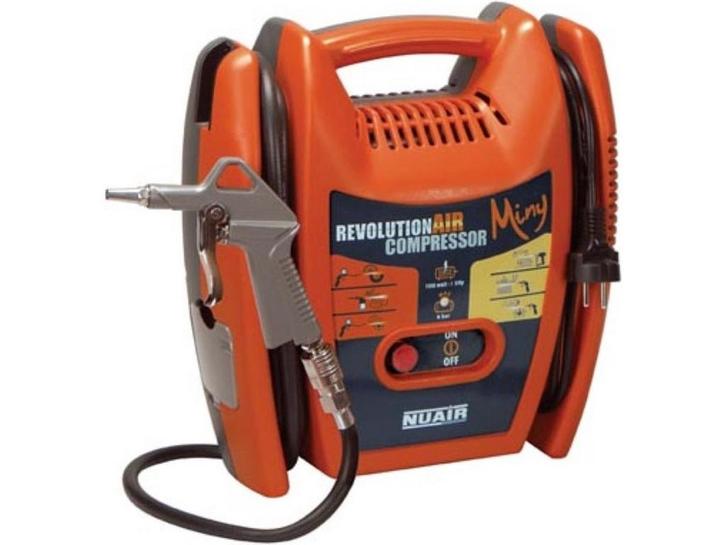 NUAIR Miny - Draagbare Luchtcompressor 1.5 pk 8 bar Olievrij, Doe-het-zelf en Verbouw, Compressors, Zo goed als nieuw, Verzenden