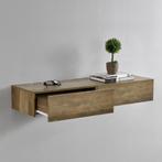 Wandplank met lade set van 2 zwevend 46x30x15 houtkleurig, Huis en Inrichting, Woonaccessoires | Wandplanken en Boekenplanken