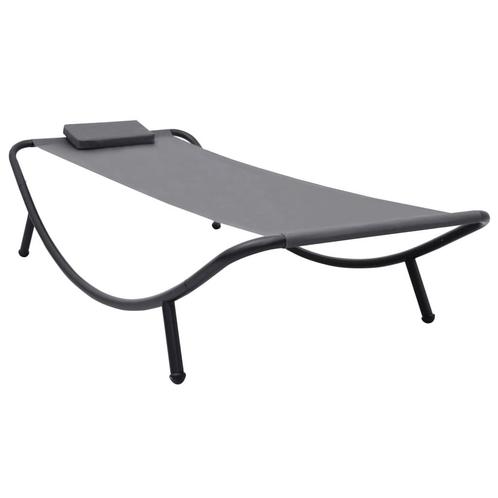 vidaXL Tuinbed 200x90 cm staal grijs, Tuin en Terras, Ligbedden, Nieuw, Verzenden
