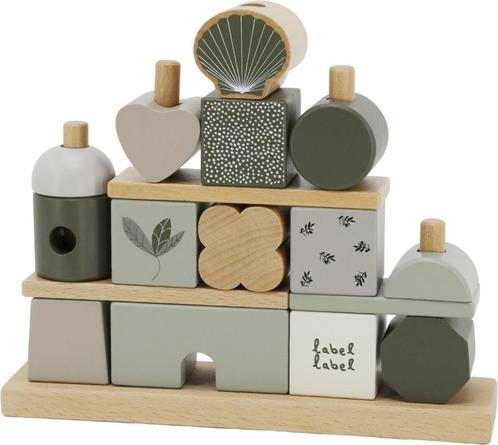 Label Label Olijfgroen Houten Blokken LLWT-10282, Kinderen en Baby's, Speelgoed | Houten speelgoed, Nieuw, Verzenden