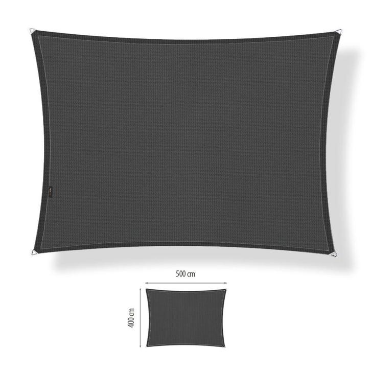 Schaduwdoek 4x5 rechthoek Carbon grey, Tuin en Terras, Schaduwdoeken, Nieuw, Ophalen of Verzenden