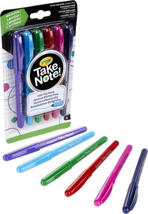 Crayola 6st. Take Note Afwasbare Viltstiften, Hobby en Vrije tijd, Knutselen, Ophalen of Verzenden