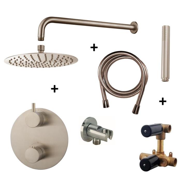 Wiesbaden Inbouw Regendouche Set Caral Rond Muuruitloop RVS, Doe-het-zelf en Verbouw, Sanitair, Kraan, Nieuw, Ophalen of Verzenden