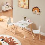 Kindertafelset Hovle met 2 stoelen wolkdesign wit en naturel, Verzenden, Nieuw
