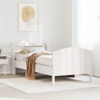 vidaXL Bedframe zonder matras massief grenenhout wit 75x190, Eenpersoons, Verzenden, Wit, Nieuw