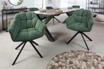 Bureaustoel PAPILLON donkergroen decoratief gewatteerd zwart, Huis en Inrichting, Stoelen, Ophalen of Verzenden, Nieuw