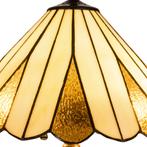 Tiffany tafellamp – Crème & Amber Symmetrisch – Ø 39,5 × H, Verzenden, Nieuw
