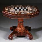 schaaktafel  centertable ca 1840 met pietra dura blad op Pa, Antiek en Kunst, Ophalen of Verzenden