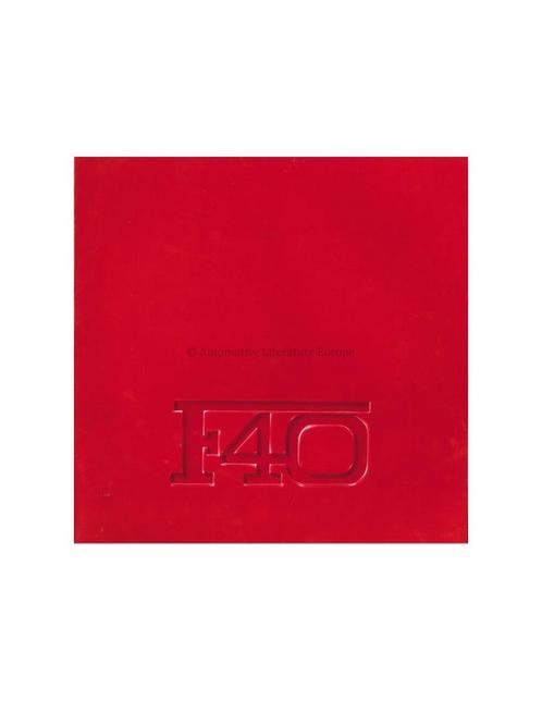 1987 FERRARI F40 BROCHURE 479/87, Boeken, Auto's | Folders en Tijdschriften, Ferrari