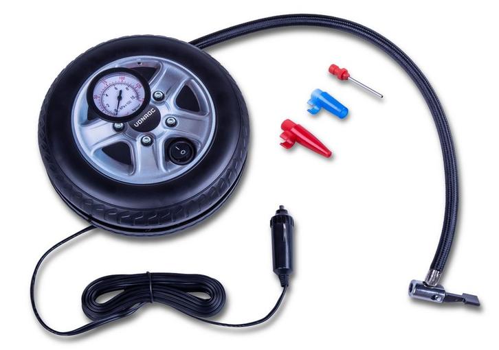 Mini compressor 12V | Met manometer - Incl. 3 adapters, Doe-het-zelf en Verbouw, Compressors, Nieuw, Verzenden