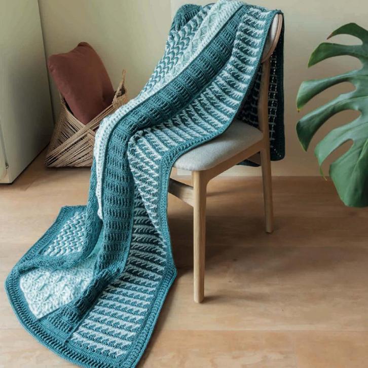 Haakplein CAL 2025 True Colors Deken - Ocean Pearl - Haakp, Hobby en Vrije tijd, Breien en Haken, Ophalen of Verzenden