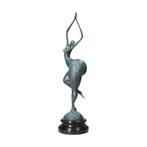 Beeld, Modernist female sculpture - 56 cm - Brons, Marmer