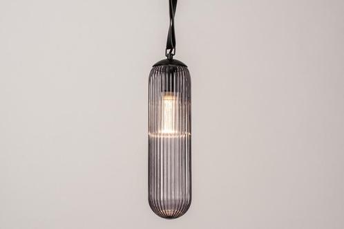 Rietveld Hanglampen - Zwart, Grijs - Glas, Metaal, Leer/Lede, Huis en Inrichting, Lampen | Hanglampen, Verzenden