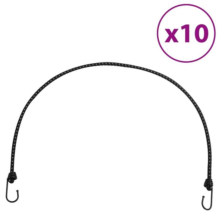 vidaXL Spanelastieken met reflecterende strips en haken 10, Caravans en Kamperen, Tentaccessoires, Nieuw, Verzenden