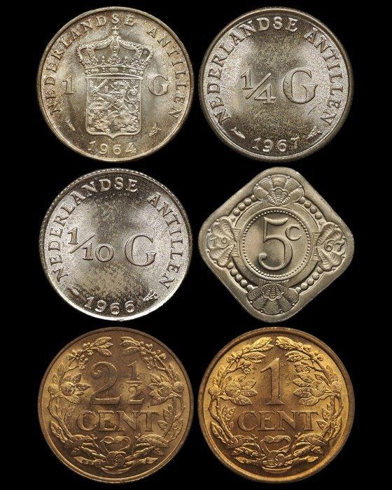 Nederlandse Antillen. Lot of 6 coins (Zonder Minimumprijs), Postzegels en Munten, Munten | Nederland