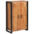 vidaXL Highboard met Deuren Bruin Massief acaciahout en, Verzenden, 100 tot 150 cm, Nieuw, 50 tot 100 cm