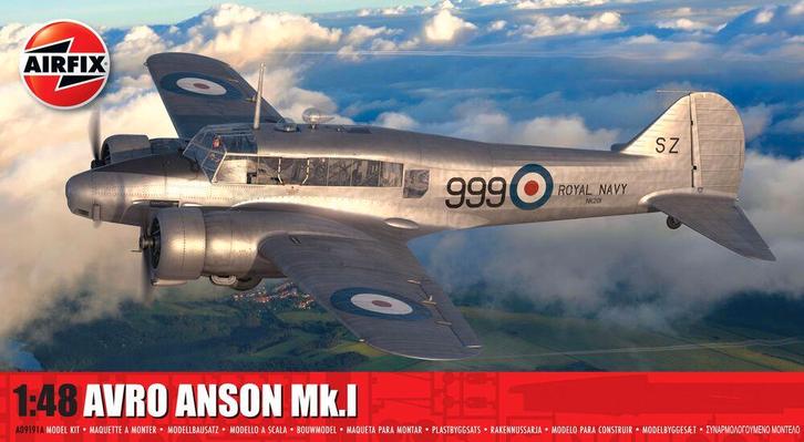 Airfix A09191A Avro Anson Mk.I Schaal 1:48, Hobby en Vrije tijd, Modelbouw | Vliegtuigen en Helikopters, Nieuw, Overige merken