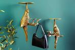 Set van 2 wandkapstok WILDLIFE BIRDS 45cm goud Metaal, Huis en Inrichting, Ophalen of Verzenden, Nieuw
